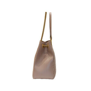 Gucci Tote Beige Pink Leather Bag Marmont GG Tan
